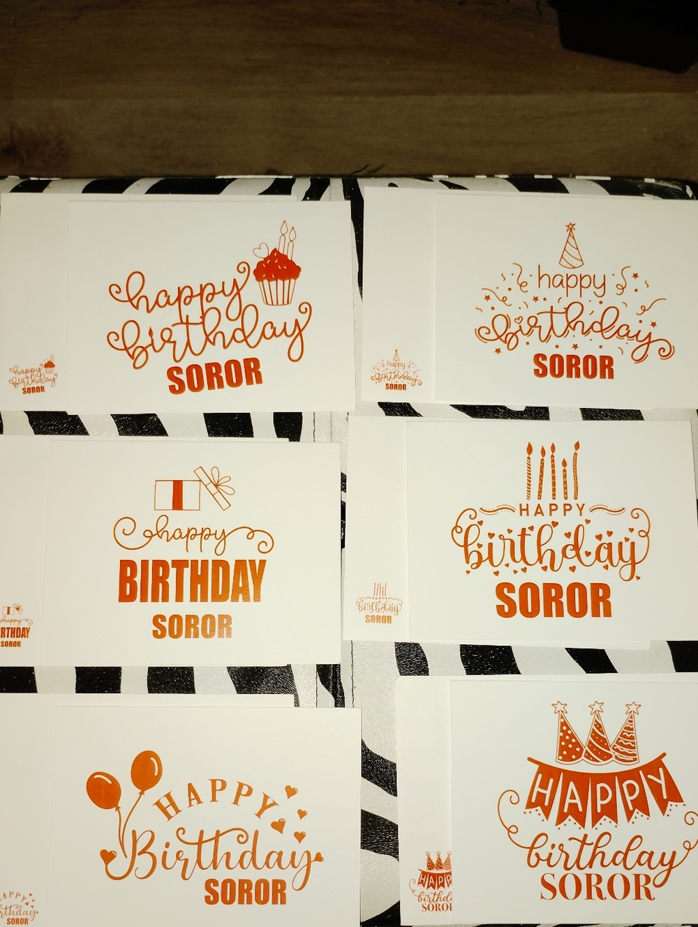 "Happy Birthday Soror" Birthday Card Set for Delta Sigma Theta Ladies 6 PCs 🆕